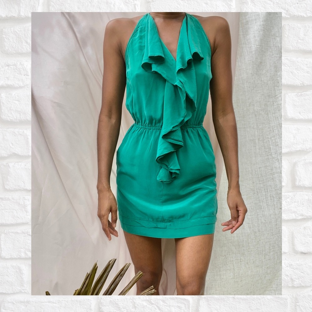 Green mini dress